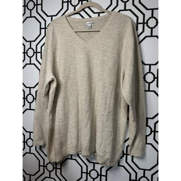 Croft & Barrow Ladies V Neck Long Sleeve Shimmer Blouse Size 2X - Picture 3 of 9